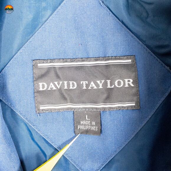 David Taylor Full-Zip Bomber Jacket Blue Long Sleeve Cottage Men's Size Large - Picture 8 of 15